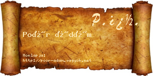 Poór Ádám névjegykártya